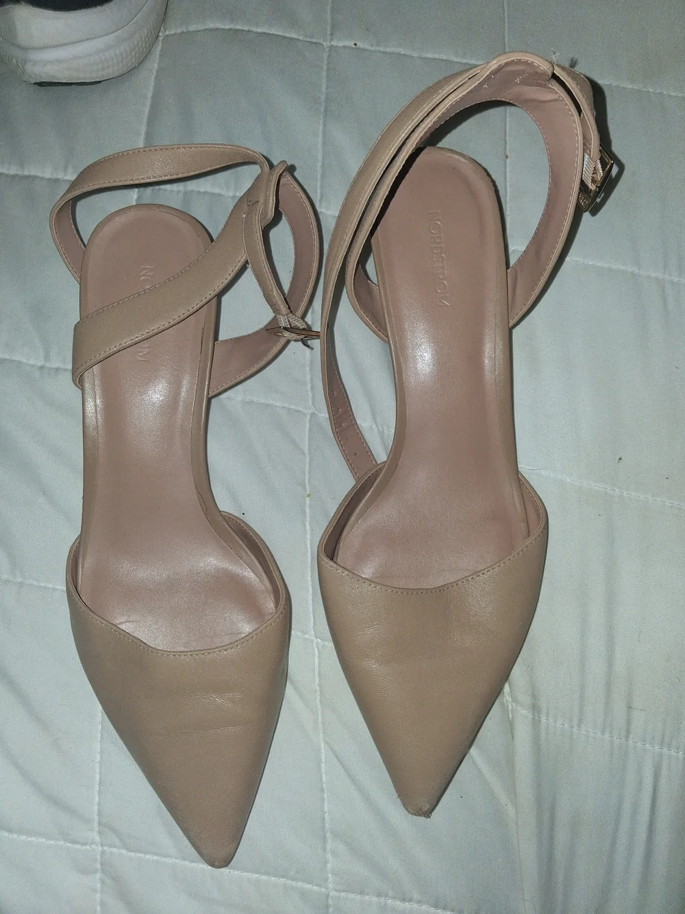 Nordstrom Beige Slingback Kitten Heel Pumps